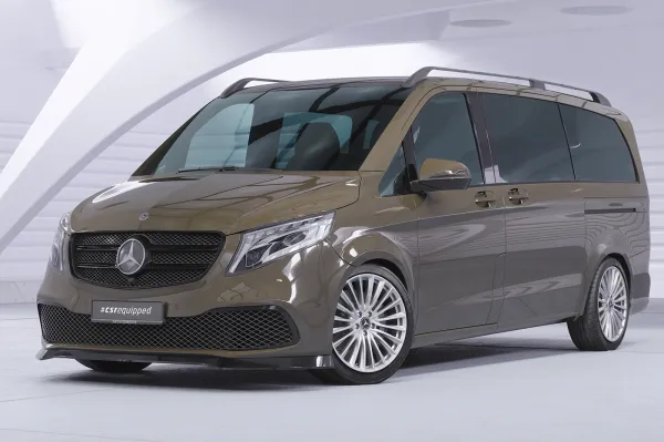 CSR Frontspoiler | Cup-Spoilerlippe mit ABE für Mercedes-Benz V-Klasse 447 / EQV CSL880-C Carbon Look Hochglanz (keine Lackierung erforderlich)