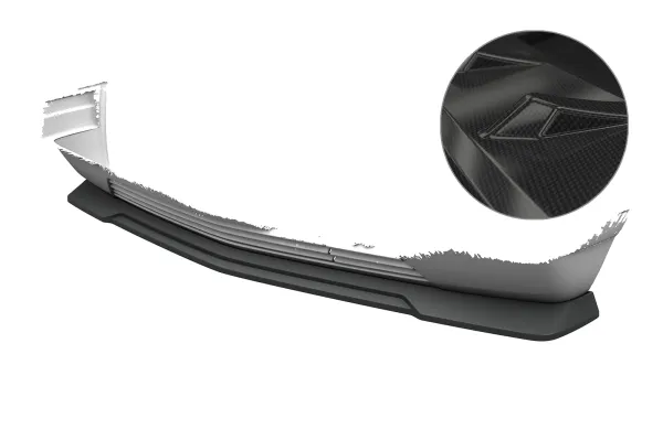 CSR Frontspoiler | Cup-Spoilerlippe mit ABE für Mercedes-Benz W201 / 190er Limousine CSL916-C Carbon Look Hochglanz (keine Lackierung erforderlich)