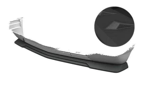 CSR Frontspoiler | Cup-Spoilerlippe mit ABE für Mercedes-Benz W201 / 190er Limousine CSL916-S strukturiert schwarz matt (keine Lackierung erforderlich)