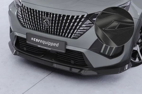 CSR Frontspoiler | Cup-Spoilerlippe mit ABE für Peugeot 2008 II CSL899-C Carbon Look Hochglanz (keine Lackierung erforderlich)