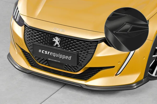 CSR Frontspoiler | Cup-Spoilerlippe mit ABE für Peugeot 208 II GT / GT-Line CSL811-G Glossy schwarz Hochglanz (keine Lackierung erforderlich)
