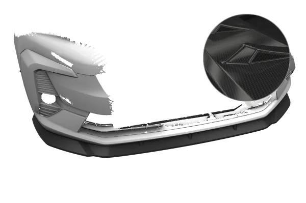 CSR Frontspoiler | Cup-Spoilerlippe mit ABE für Peugeot Traveller / E-Traveller / Expert / E-Expert CSL917-C Carbon Look Hochglanz (keine Lackierung erforderlich)