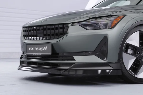CSR Frontspoiler | Cup-Spoilerlippe mit ABE für Polestar 2 CSL822-C Carbon Look Hochglanz (keine Lackierung erforderlich)