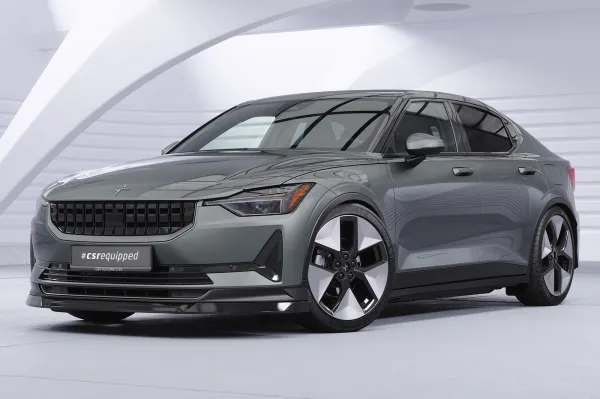 CSR Frontspoiler | Cup-Spoilerlippe mit ABE für Polestar 2 CSL822-G Glossy schwarz Hochglanz (keine Lackierung erforderlich)
