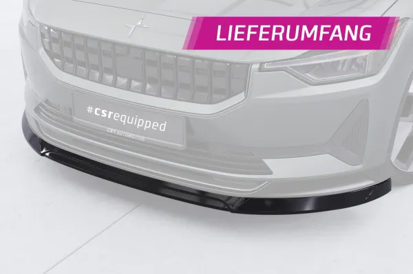CSR Frontspoiler | Cup-Spoilerlippe mit ABE für Polestar 2 CSL822-S strukturiert schwarz matt (keine Lackierung erforderlich)