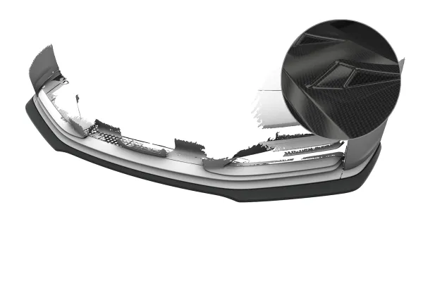 CSR Frontspoiler | Cup-Spoilerlippe mit ABE für Porsche 911/992 CSL988-C Carbon Look Hochglanz (keine Lackierung erforderlich)