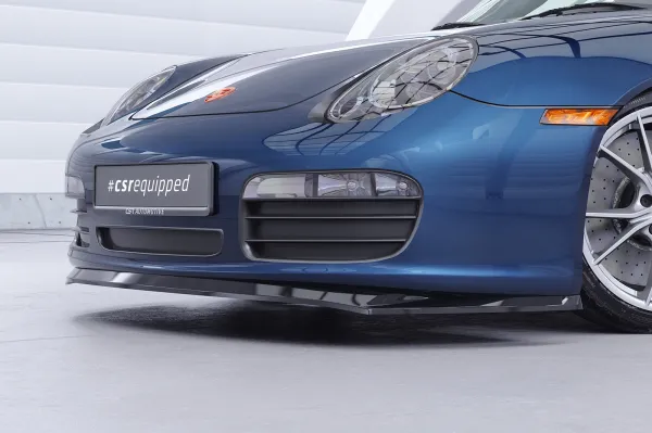 CSR Frontspoiler | Cup-Spoilerlippe mit ABE für Porsche 987 Boxster CSL597-C Carbon Look Hochglanz (keine Lackierung erforderlich)