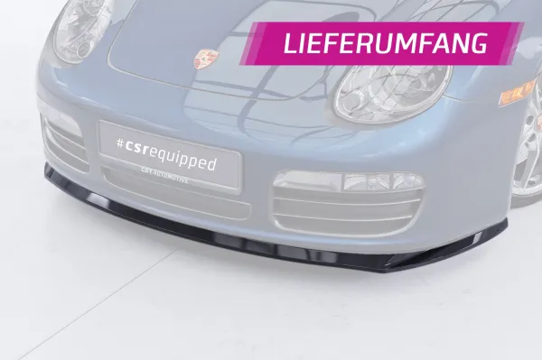 CSR Frontspoiler | Cup-Spoilerlippe mit ABE für Porsche 987 Boxster CSL597-S strukturiert schwarz matt (keine Lackierung erforderlich)