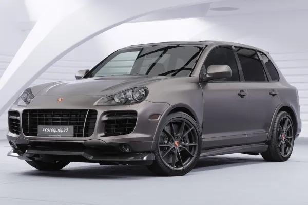 CSR Frontspoiler | Cup-Spoilerlippe mit ABE für Porsche Cayenne (Typ 9PA) CSL849-G Glossy schwarz Hochglanz (keine Lackierung erforderlich)