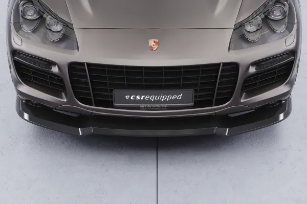 CSR Frontspoiler | Cup-Spoilerlippe mit ABE für Porsche Cayenne (Typ 9PA) CSL849-G Glossy schwarz Hochglanz (keine Lackierung erforderlich)
