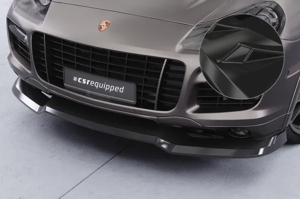 CSR Frontspoiler | Cup-Spoilerlippe mit ABE für Porsche Cayenne (Typ 9PA) CSL849-G Glossy schwarz Hochglanz (keine Lackierung erforderlich)