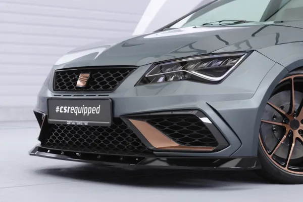 CSR Frontspoiler | Cup-Spoilerlippe mit ABE für Seat Leon 3 (Typ 5F) Cupra R  CSL885-G Glossy schwarz Hochglanz (keine Lackierung erforderlich)