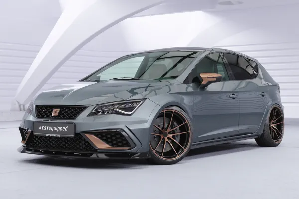 CSR Frontspoiler | Cup-Spoilerlippe mit ABE für Seat Leon 3 (Typ 5F) Cupra R  CSL885-G Glossy schwarz Hochglanz (keine Lackierung erforderlich)