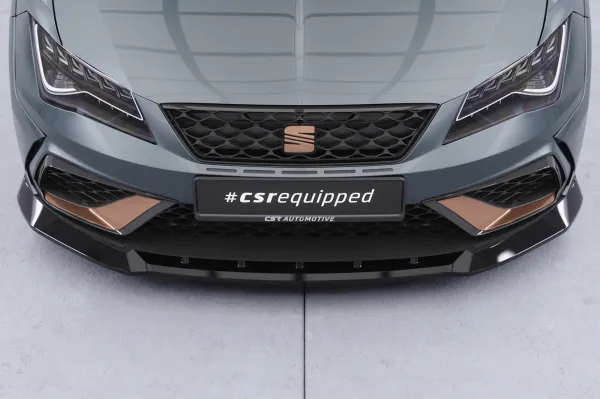 CSR Frontspoiler | Cup-Spoilerlippe mit ABE für Seat Leon 3 (Typ 5F) Cupra R  CSL885-G Glossy schwarz Hochglanz (keine Lackierung erforderlich)