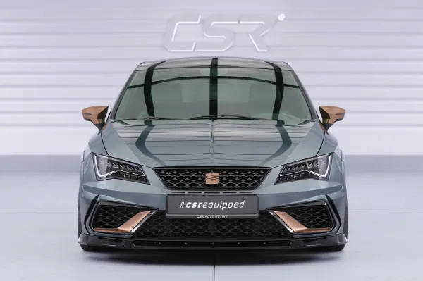 CSR Frontspoiler | Cup-Spoilerlippe mit ABE für Seat Leon 3 (Typ 5F) Cupra R  CSL885-G Glossy schwarz Hochglanz (keine Lackierung erforderlich)