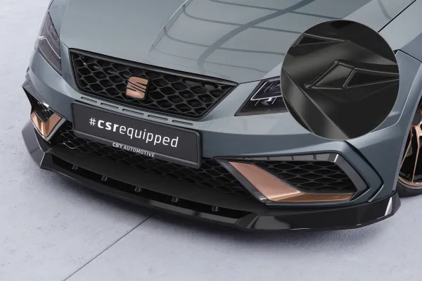 CSR Frontspoiler | Cup-Spoilerlippe mit ABE für Seat Leon 3 (Typ 5F) Cupra R  CSL885-G Glossy schwarz Hochglanz (keine Lackierung erforderlich)