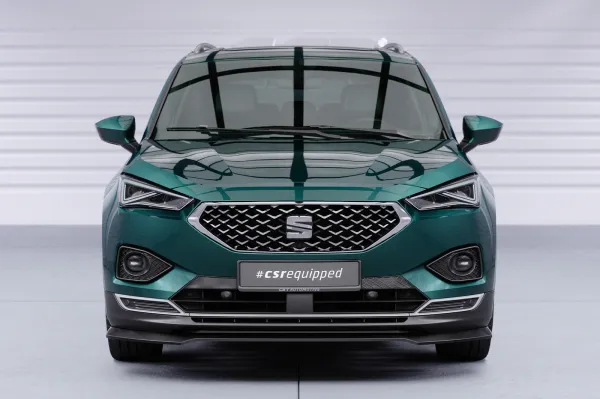 CSR Frontspoiler | Cup-Spoilerlippe mit ABE für Seat Tarraco CSL946-C Carbon Look Hochglanz (keine Lackierung erforderlich)