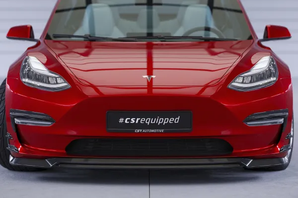 CSR Frontspoiler | Cup-Spoilerlippe mit ABE für Tesla Model 3 CSL701-L Lackierung erforderlich (unlackiert roh)