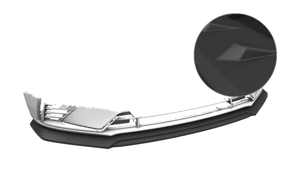 CSR Frontspoiler | Cup-Spoilerlippe mit ABE für Volvo S90 / V80 R-Design CSL015-S strukturiert schwarz matt (keine Lackierung erforderlich)