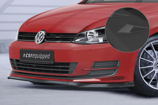 CSR Frontspoiler | Cup-Spoilerlippe mit ABE für VW Golf 7 CSL500-S strukturiert schwarz matt (keine Lackierung erforderlich)