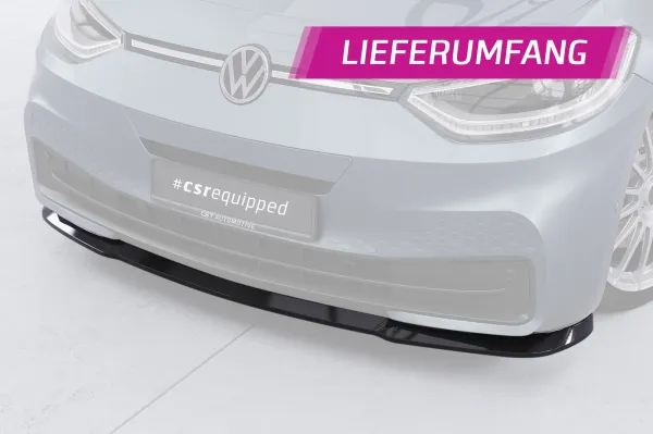 CSR Frontspoiler | Cup-Spoilerlippe mit ABE für VW ID3 CSL528-G Glossy schwarz Hochglanz (keine Lackierung erforderlich)