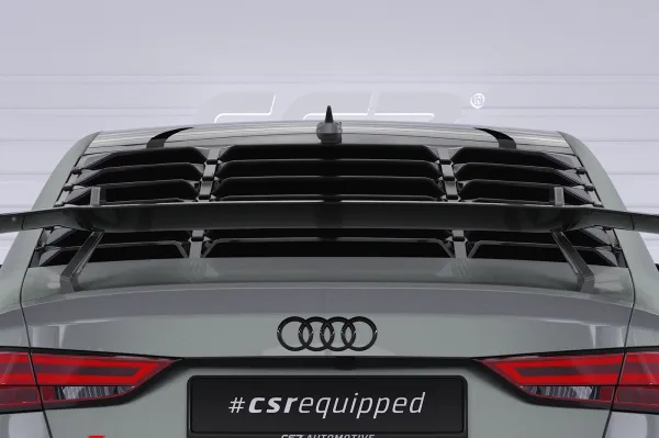 CSR Heckscheibenblende mit ABE für Audi A3 / S3 / RS3 (8V) Limousine HSB139-C Carbon Look Hochglanz (keine Lackierung erforderlich)