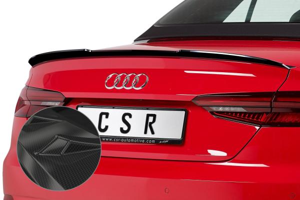 CSR Heckspoiler | Heckflügel mit ABE für Audi A5 F5 Cabrio HF628-C Carbon Look Hochglanz (keine Lackierung erforderlich)