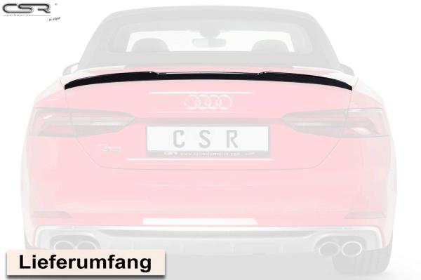 CSR Heckspoiler | Heckflügel mit ABE für Audi A5 F5 Cabrio HF628-S strukturiert schwarz matt (keine Lackierung erforderlich)