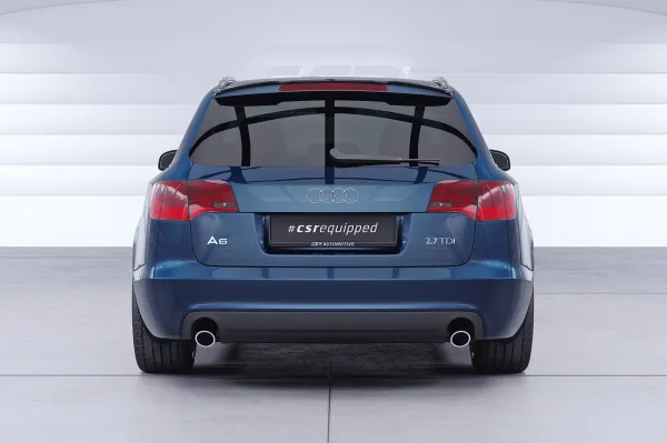 CSR Heckspoiler | Heckflügel mit ABE für Audi A6 C6 Typ 4F Avant HF697-C Carbon Look Hochglanz (keine Lackierung erforderlich)