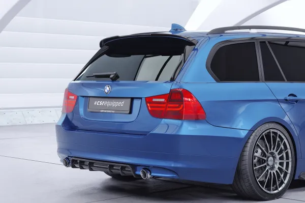 CSR Heckspoiler | Heckflügel mit ABE für BMW 3er E91 Touring HF216-C Carbon Look Hochglanz (keine Lackierung erforderlich)