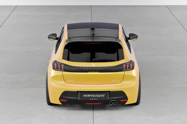 CSR Heckspoiler | Heckflügel mit ABE für Peugeot 208 II HF057-C Carbon Look Hochglanz (keine Lackierung erforderlich)