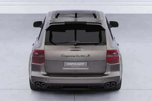 CSR Heckspoiler | Heckflügel mit ABE für Porsche Cayenne (Typ 9PA) Turbo HF137-C Carbon Look Hochglanz (keine Lackierung erforderlich)
