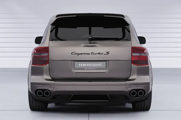 CSR Heckspoiler | Heckflügel mit ABE für Porsche Cayenne (Typ 9PA) Turbo HF137-C Carbon Look Hochglanz (keine Lackierung erforderlich)
