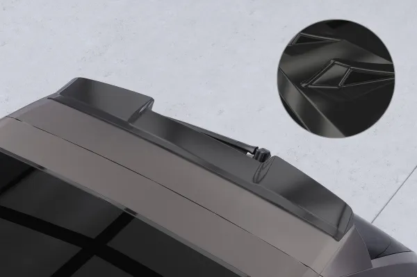 CSR Heckspoiler | Heckflügel mit ABE für Porsche Cayenne (Typ 9PA) Turbo HF137-G Glossy schwarz Hochglanz (keine Lackierung erforderlich)