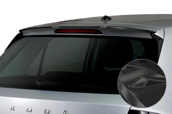 CSR Heckspoiler | Heckflügel mit ABE für Skoda Fabia 3 HF884-C Carbon Look Hochglanz (keine Lackierung erforderlich)