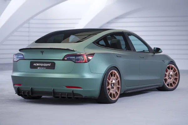 CSR Heckspoiler | Heckflügel mit ABE für Tesla Model 3 HF792-C Carbon Look Hochglanz (keine Lackierung erforderlich)