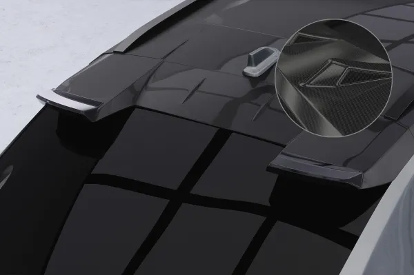 CSR Heckspoiler | Heckflügel mit ABE für Toyota bZ4X / Subaru Solterra HF174-C Carbon Look Hochglanz (keine Lackierung erforderlich)