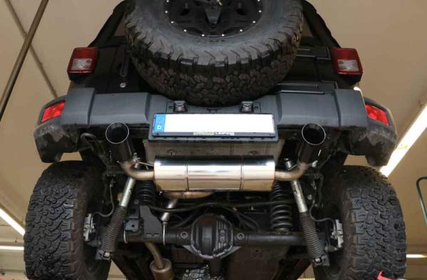 Fox passend für Jeep Wrangler III - JK Endschalldämpfer quer Ausgang rechts/links - 1x100 Typ 25 rechts/links schwarz matt keramikbeschichtet JE032005-293B