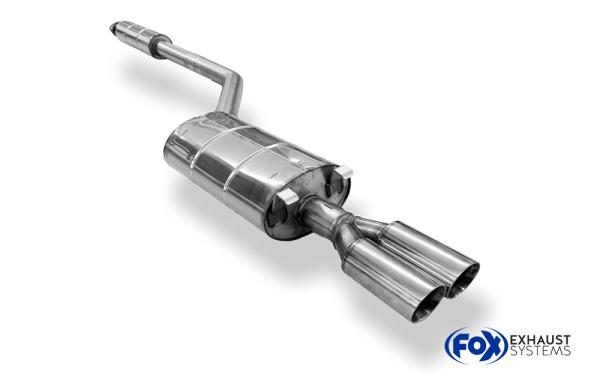 Fox passend für Porsche 944 Halbanlage bestehend aus End- und Vorschalldämpfer - Endrohr 2x80 Typ 25 PO050001-290-HA