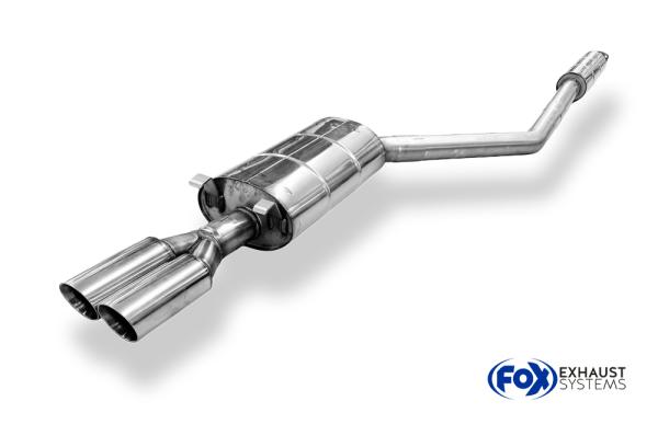 Fox passend für Porsche 944 Halbanlage bestehend aus End- und Vorschalldämpfer - Endrohr 2x80 Typ 25 PO050001-290-HA