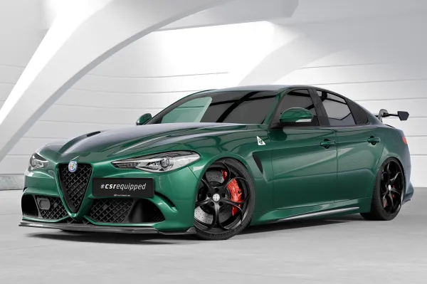 CSR Seitenscheibenblenden mit ABE für Alfa Romeo Giulia (Typ 952) SSB033-S strukturiert schwarz matt (keine Lackierung erforderlich)