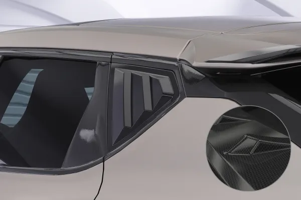 CSR Seitenscheibenblenden mit ABE für Kia EV6 SSB028-C Carbon Look Hochglanz (keine Lackierung erforderlich)
