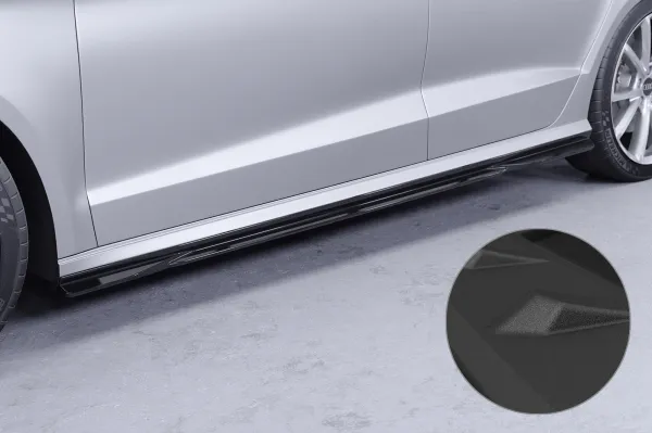 CSR Seitenschweller mit ABE für Audi A3 8V Limo SS588-S Strukturiert schwarz matt (keine Lackierung erforderlich)