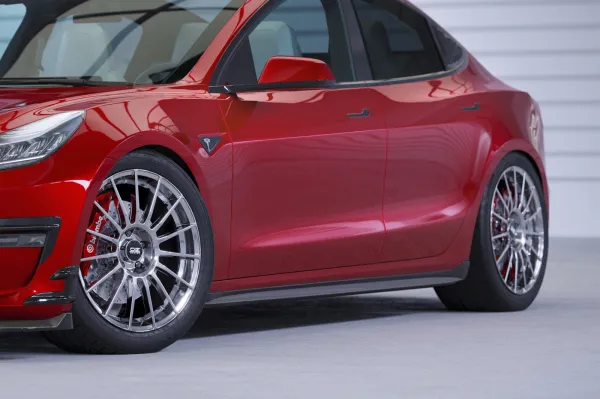 CSR Seitenschweller mit ABE für Tesla Model 3 SS474-G Glossy schwarz Hochglanz (keine Lackierung erforderlich)