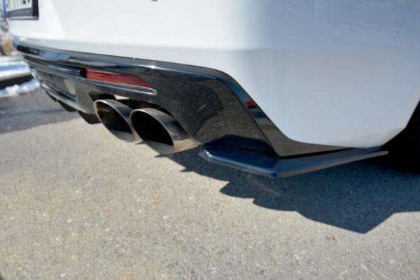 Maxton Design Heck Ansatz Flaps Diffusor für CHEVROLET CAMARO 6TH-GEN. PHASE-I 2SS COUPE schwarz Hochglanz