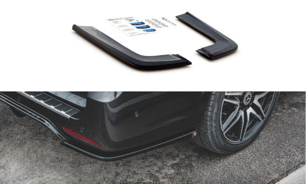 Maxton Design Heck Ansatz Flaps Diffusor V.2 für Mercedes-Benz V-Klasse AMG-Line W447 Facelift schwarz Hochglanz