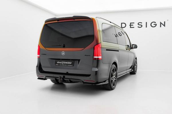 Maxton Design Heck Ansatz Flaps Diffusor V.3 für Mercedes-Benz V-Klasse AMG-Line W447 Facelift schwarz Hochglanz