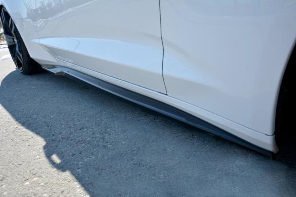 Maxton Design Seitenschweller Ansatz für CHEVROLET CAMARO 6TH-GEN. PHASE-I 2SS COUPE schwarz Hochglanz