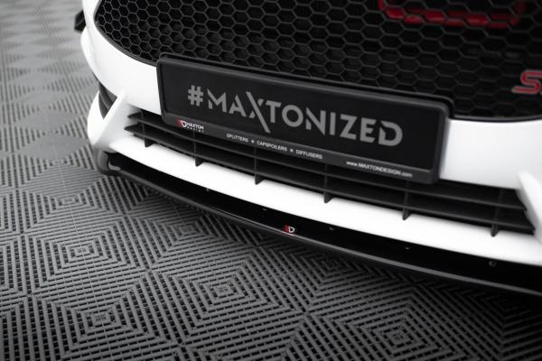 Maxton Design Front Ansatz für (Cupra) Ford Fiesta ST Mk7 FL schwarz Hochglanz