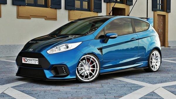 Maxton Design Front Ansatz für (Focus RS Look Stoßstange) für Ford Fiesta Mk7 FL schwarz Hochglanz